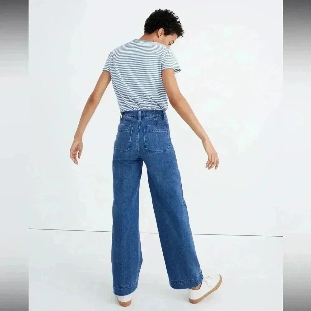 Madewell High-Rise Wide-Leg Jeans in Classic Blue - Picture 3 of 10